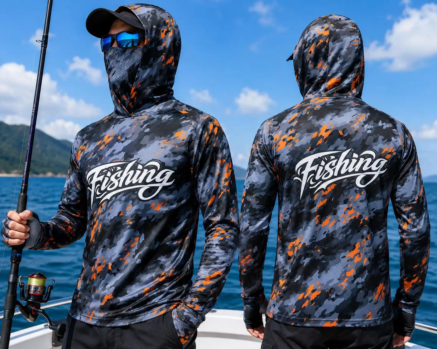 Mens Fishing Hooded Shirt UPF5 - Fishing Shirt Uv Protection recension och pris