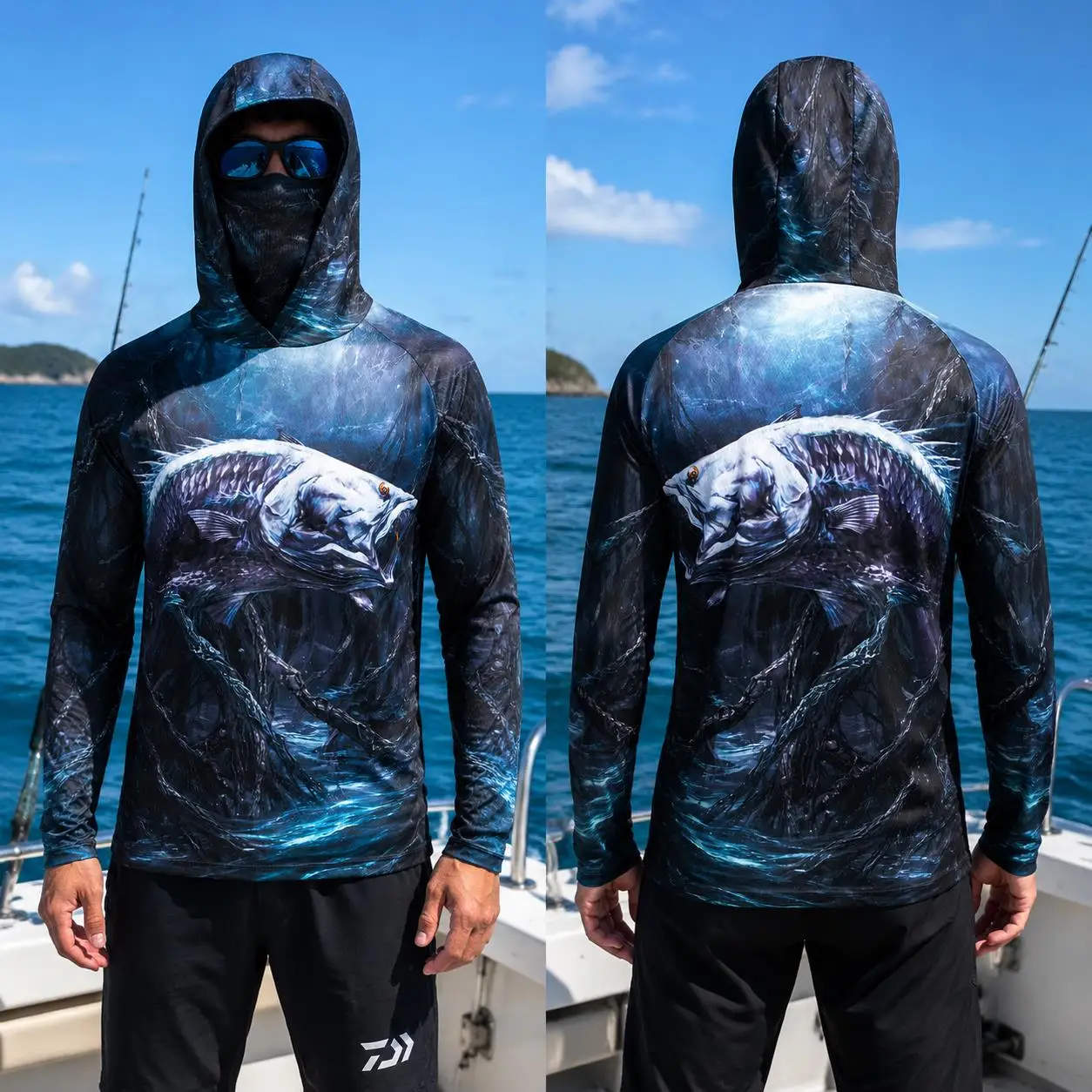 Mens Fishing Hooded Shirt UPF5 - Fishing Shirt Uv Protection recension och pris