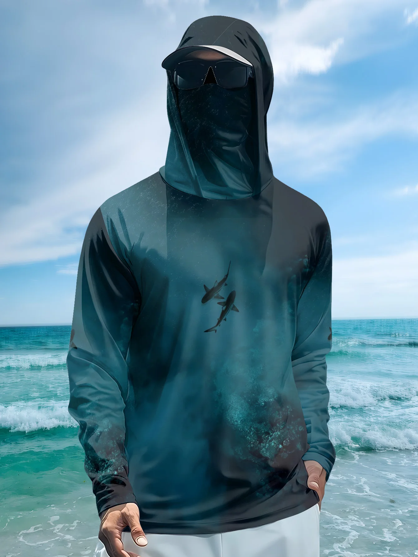 UPF50+ Men Fishing Hoodie With - Fishing Mask Sun Protection recension och pris